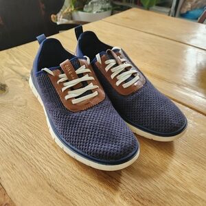 Cole Haan Men Sneakers Zerogrand All Day Trainer Blue/Brown‎ Men's Size 8.5 Knit